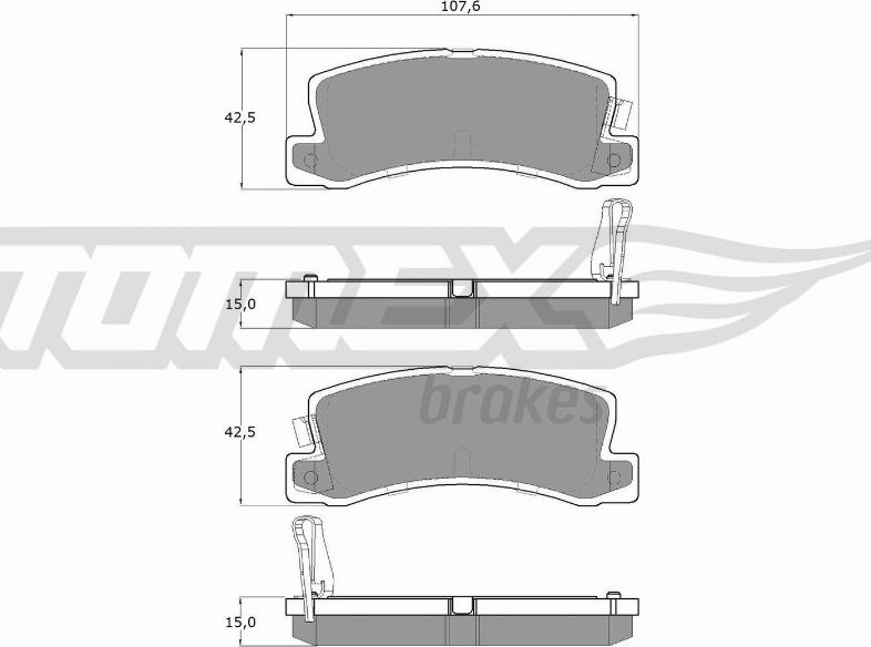 TOMEX brakes TX 13-66 - Тормозные колодки, дисковые, комплект parts5.com