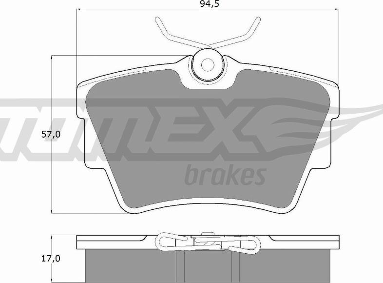 TOMEX brakes TX 13-09 - Komplet zavornih oblog, ploscne (kolutne) zavore parts5.com