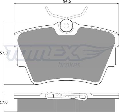 TOMEX brakes TX 13-09 - Zestaw klocków hamulcowych, hamulce tarczowe parts5.com