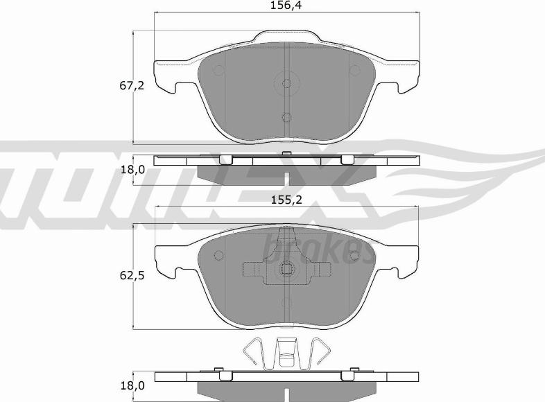 TOMEX brakes TX 13-05 - Тормозные колодки, дисковые, комплект parts5.com