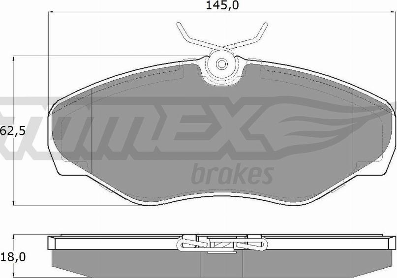 TOMEX brakes TX 13-08 - Zestaw klocków hamulcowych, hamulce tarczowe parts5.com