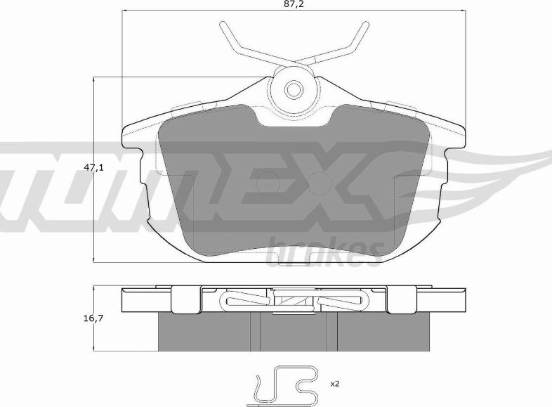 TOMEX brakes TX 13-07 - Brake Pad Set, disc brake parts5.com