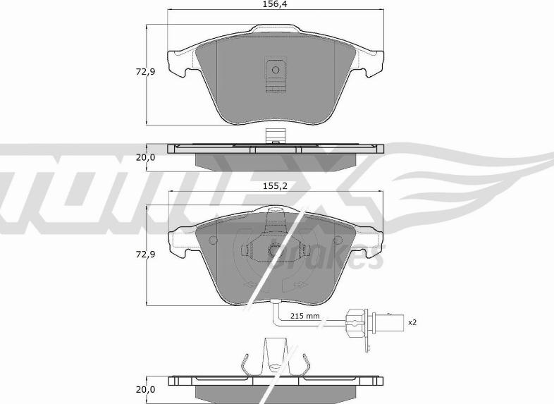 TOMEX brakes TX 13-14 - Σετ τακάκια, δισκόφρενα parts5.com