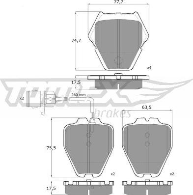 TOMEX brakes TX 13-15 - Set placute frana,frana disc parts5.com