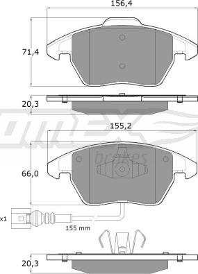 TOMEX brakes TX 13-11 - Σετ τακάκια, δισκόφρενα parts5.com