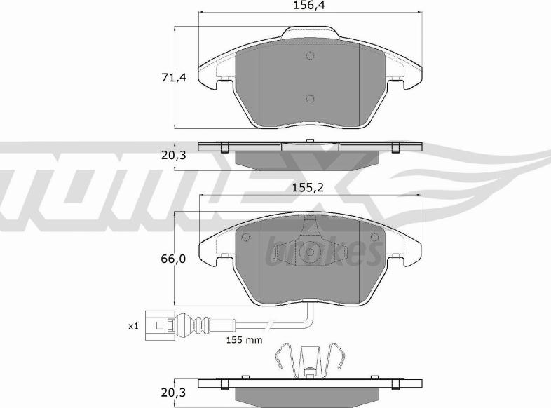 TOMEX brakes TX 13-11 - Σετ τακάκια, δισκόφρενα parts5.com