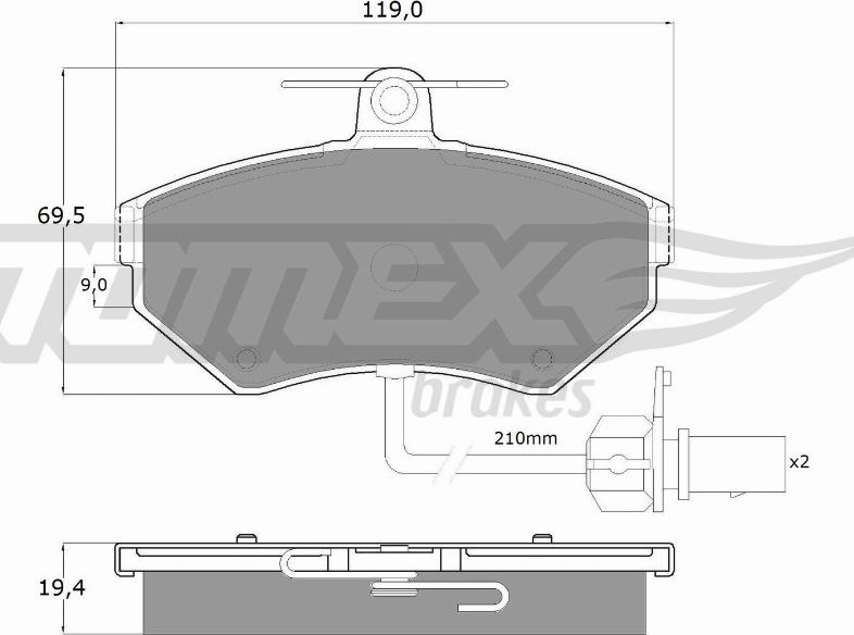 TOMEX brakes TX 13-121 - Zestaw klocków hamulcowych, hamulce tarczowe parts5.com