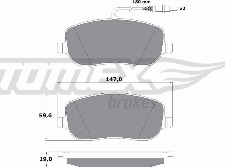 TOMEX brakes TX 13-34 - Sada brzdových platničiek kotúčovej brzdy parts5.com