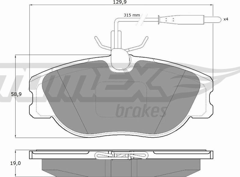 TOMEX brakes TX 12-442 - Komplet zavornih oblog, ploscne (kolutne) zavore parts5.com