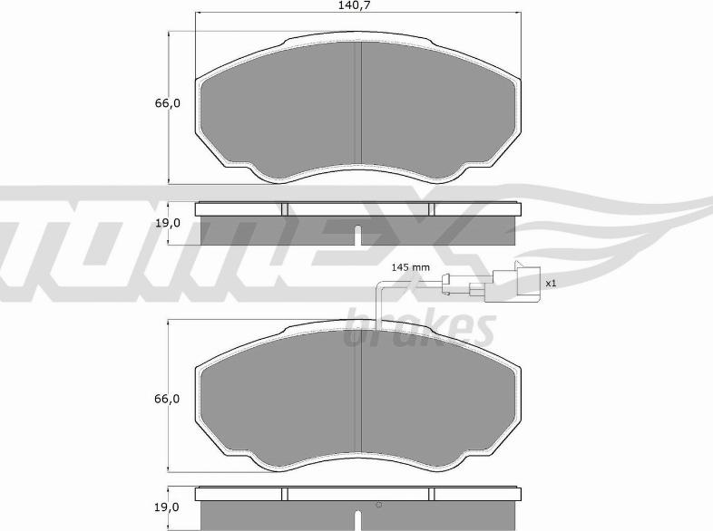 TOMEX brakes TX 12-45 - Brake Pad Set, disc brake parts5.com