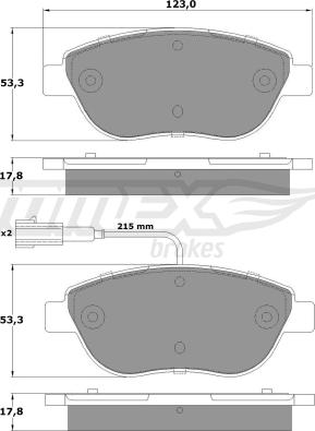 TOMEX brakes TX 12-482 - Komplet kočnih obloga, disk kočnica parts5.com