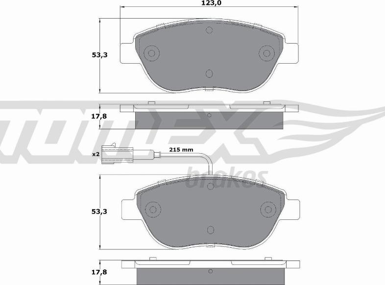 TOMEX brakes TX 12-482 - Komplet kočnih obloga, disk kočnica parts5.com