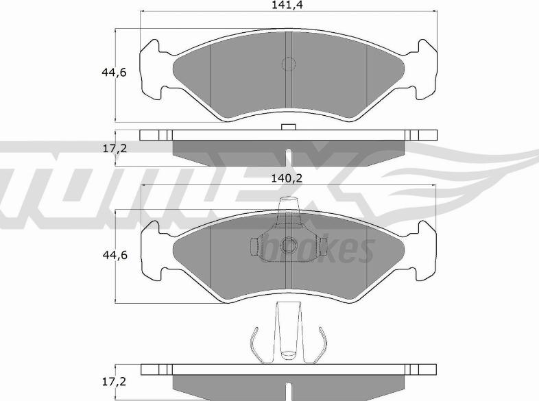 TOMEX brakes TX 12-54 - Brake Pad Set, disc brake parts5.com