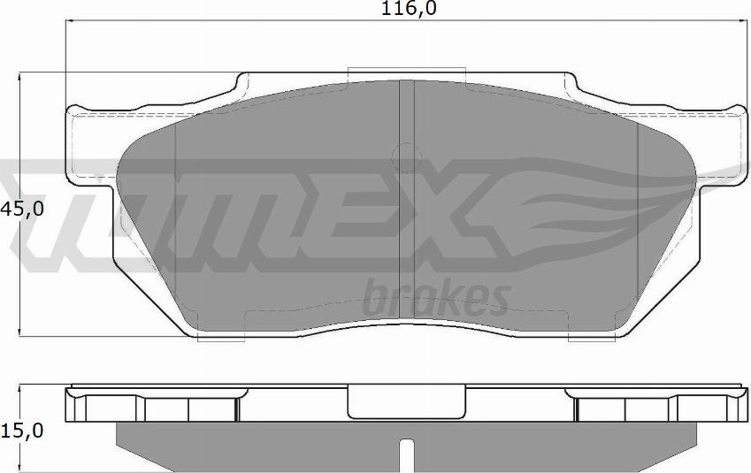 TOMEX brakes TX 12-64 - Sada brzdových destiček, kotoučová brzda parts5.com