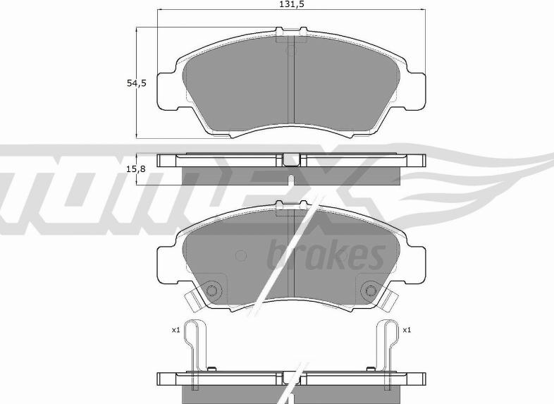 TOMEX brakes TX 12-65 - Brake Pad Set, disc brake parts5.com