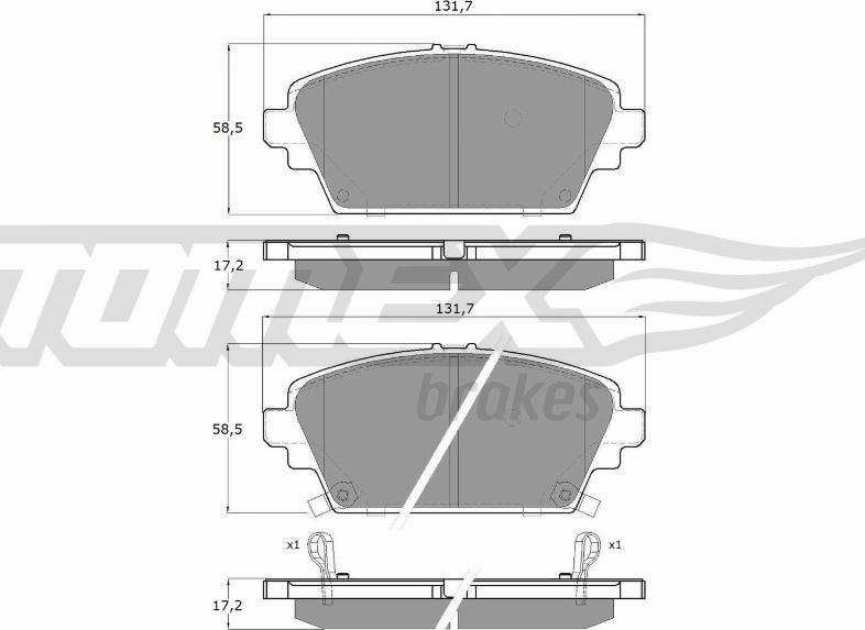 TOMEX brakes TX 12-63 - Zestaw klocków hamulcowych, hamulce tarczowe parts5.com