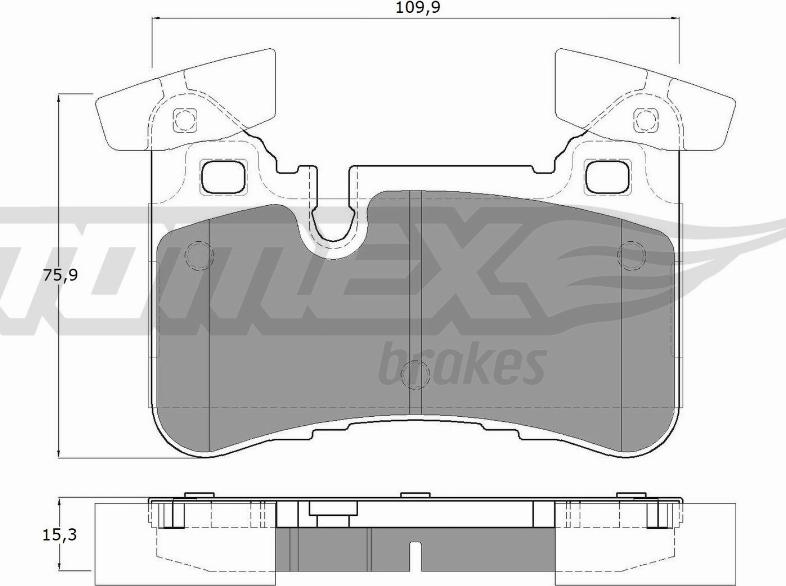 TOMEX brakes TX 12-67 - Komplet zavornih oblog, ploscne (kolutne) zavore parts5.com