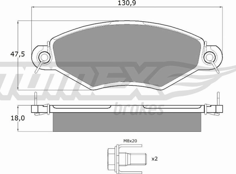 TOMEX brakes TX 12-15 - Brake Pad Set, disc brake parts5.com