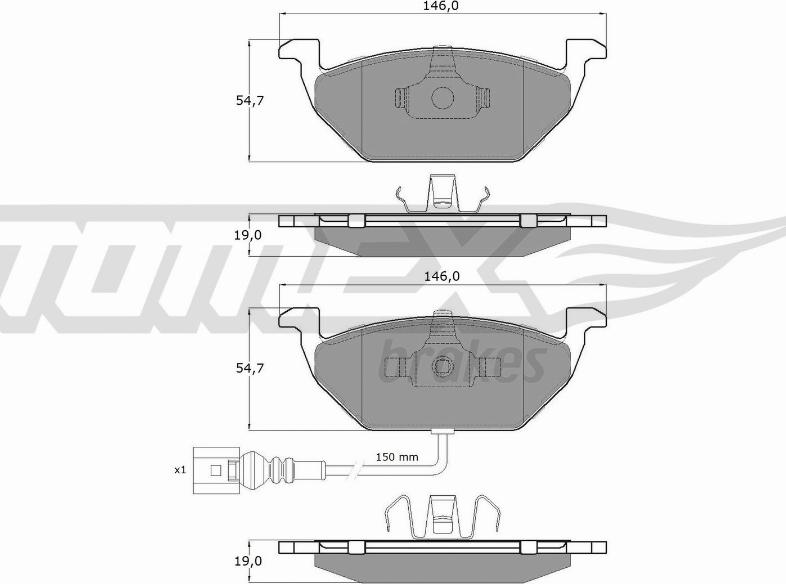 TOMEX brakes TX 12-11 - Тормозные колодки, дисковые, комплект parts5.com