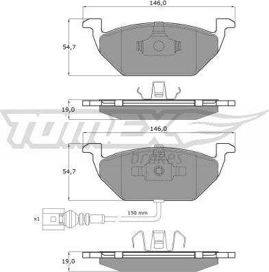 TOMEX brakes TX 12-11 - Fren balata seti, diskli fren parts5.com