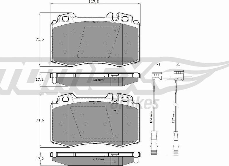 TOMEX brakes TX 12-811 - Brake Pad Set, disc brake parts5.com