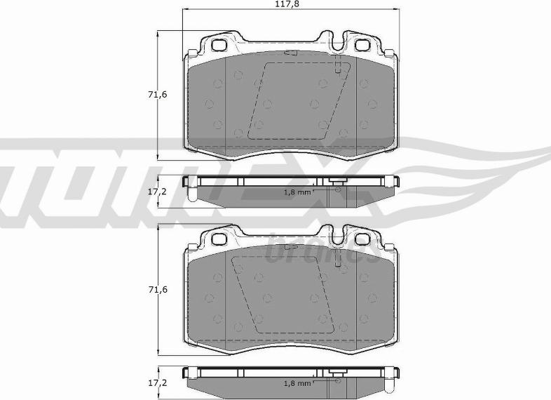 TOMEX brakes TX 12-81 - Brake Pad Set, disc brake parts5.com