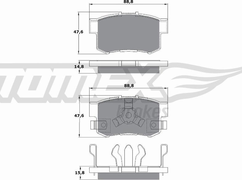 TOMEX brakes TX 17-53 - Sada brzdových destiček, kotoučová brzda parts5.com