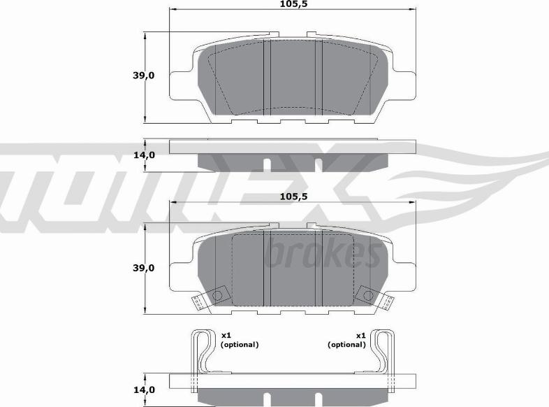 TOMEX brakes TX 17-57 - Brake Pad Set, disc brake parts5.com