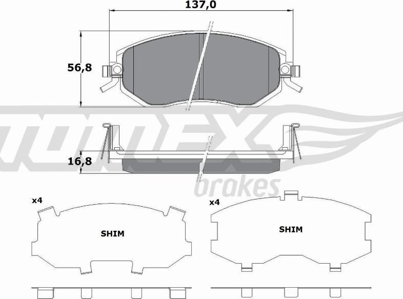 TOMEX brakes TX 17-65 - Set placute frana,frana disc parts5.com