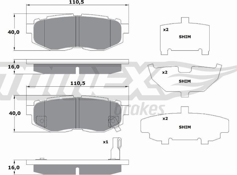 TOMEX brakes TX 17-66 - Σετ τακάκια, δισκόφρενα parts5.com