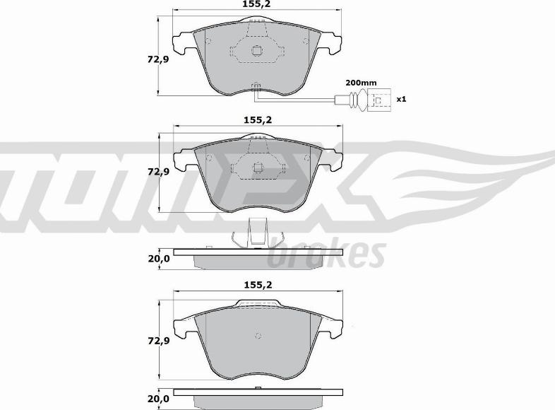 TOMEX brakes TX 17-12 - Brake Pad Set, disc brake parts5.com