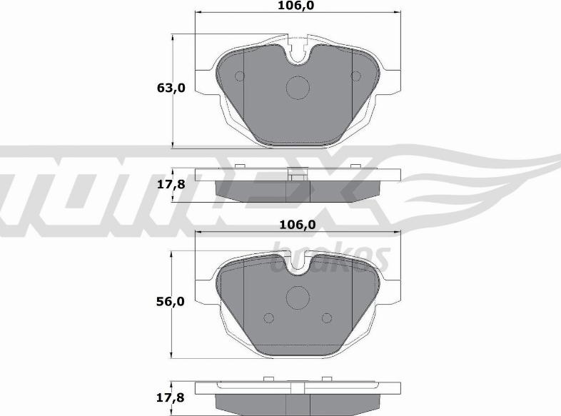 TOMEX brakes TX 17-34 - Piduriklotsi komplekt,ketaspidur parts5.com