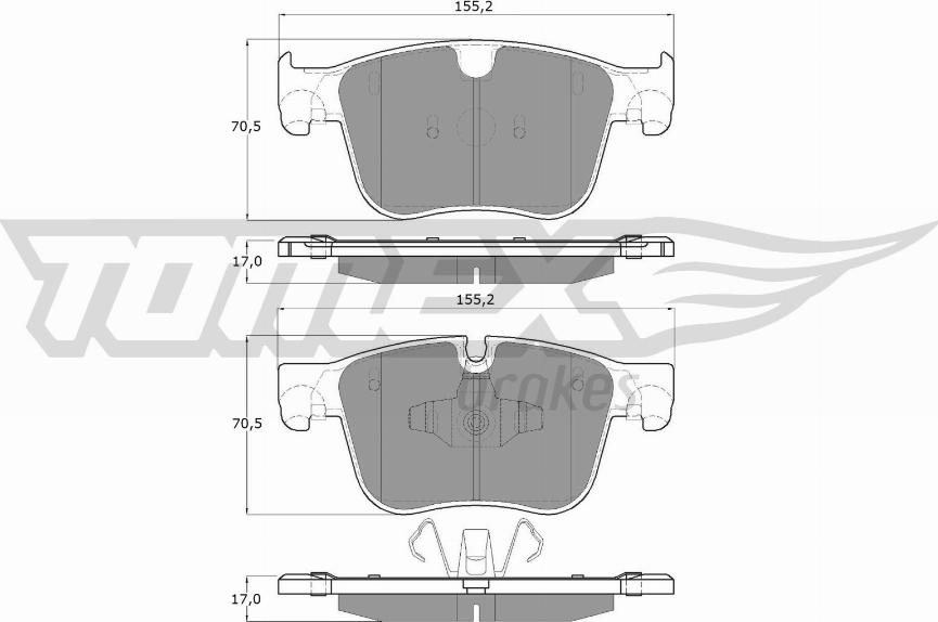 TOMEX brakes TX 17-291 - Σετ τακάκια, δισκόφρενα parts5.com