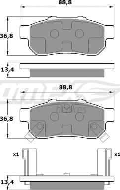 TOMEX brakes TX 17-22 - Set placute frana,frana disc parts5.com