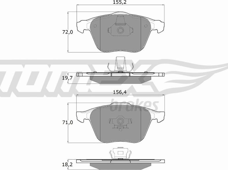 TOMEX brakes TX 17-74 - Komplet zavornih oblog, ploscne (kolutne) zavore parts5.com