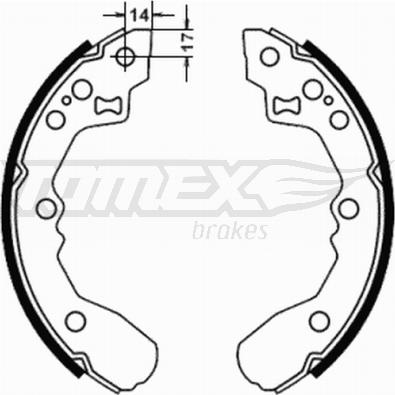 TOMEX brakes TX 21-78 - Brake Shoe Set parts5.com