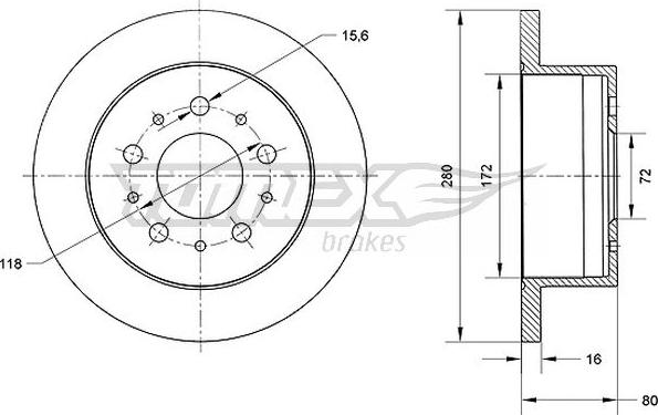 TOMEX brakes TX 70-61 - Fren diski parts5.com