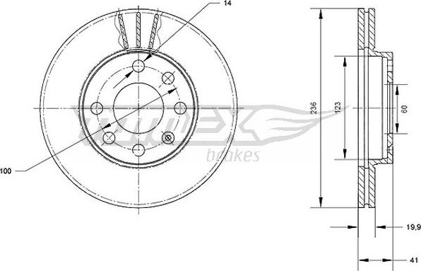 TOMEX brakes TX 70-08 - Brake Disc parts5.com