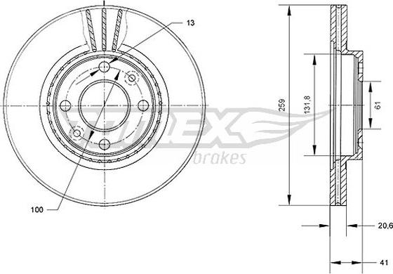 TOMEX brakes TX 70-10 - Disco de freno parts5.com