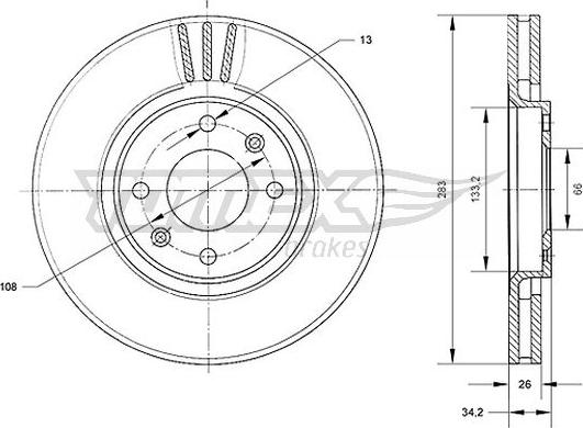 TOMEX brakes TX 70-24 - Disco de freno parts5.com