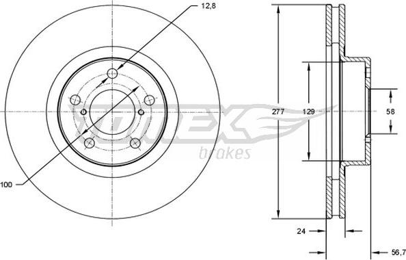 TOMEX brakes TX 71-51 - Brake Disc parts5.com