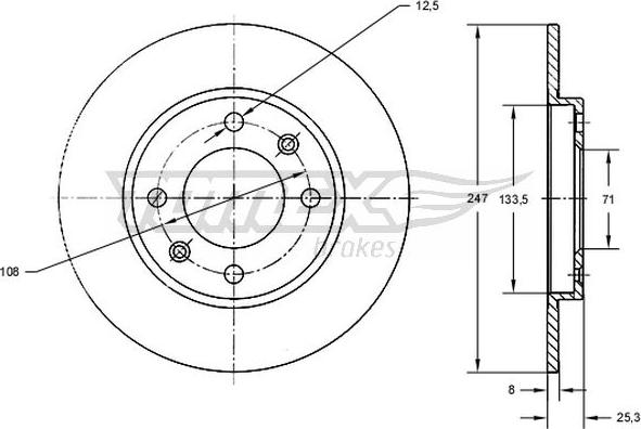 TOMEX brakes TX 71-53 - Zavorni kolut parts5.com