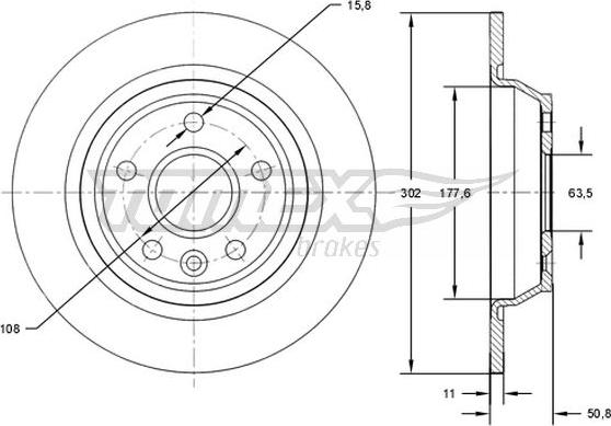 TOMEX brakes TX 71-61 - Brake Disc parts5.com