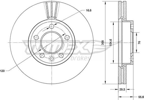 TOMEX brakes TX 71-04 - Disco de freno parts5.com