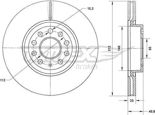 TOMEX brakes TX 71-12 - Disc frana parts5.com