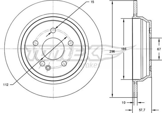 TOMEX brakes TX 71-89 - Δισκόπλακα parts5.com