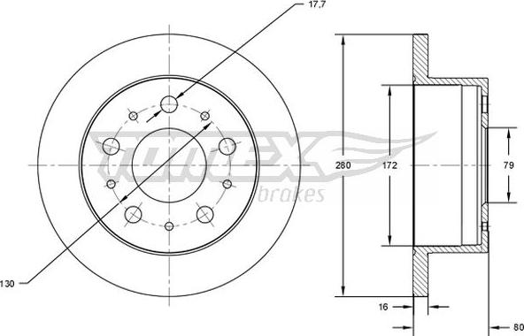 TOMEX brakes TX 71-38 - Fren diski parts5.com