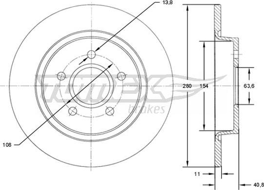 TOMEX brakes TX 71-75 - Тормозной диск parts5.com