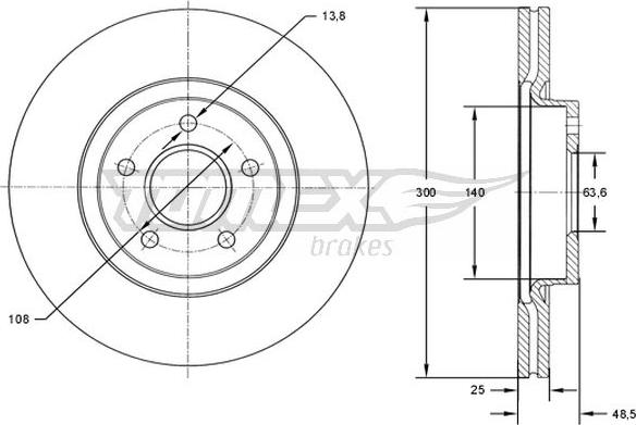 TOMEX brakes TX 71-77 - Disco de freno parts5.com