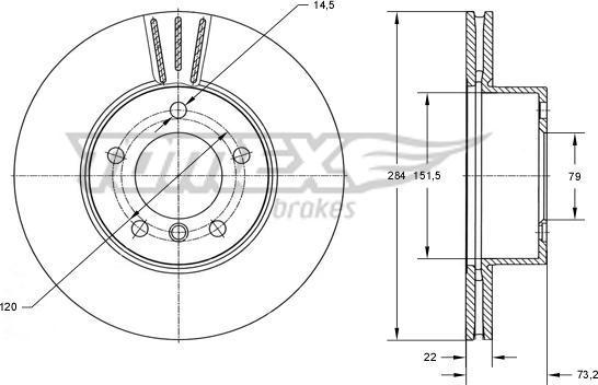 TOMEX brakes TX 73-99 - Disco de freno parts5.com